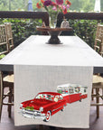 Santa Pulling Camper Table Runner