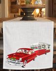 Santa Pulling Camper Table Runner