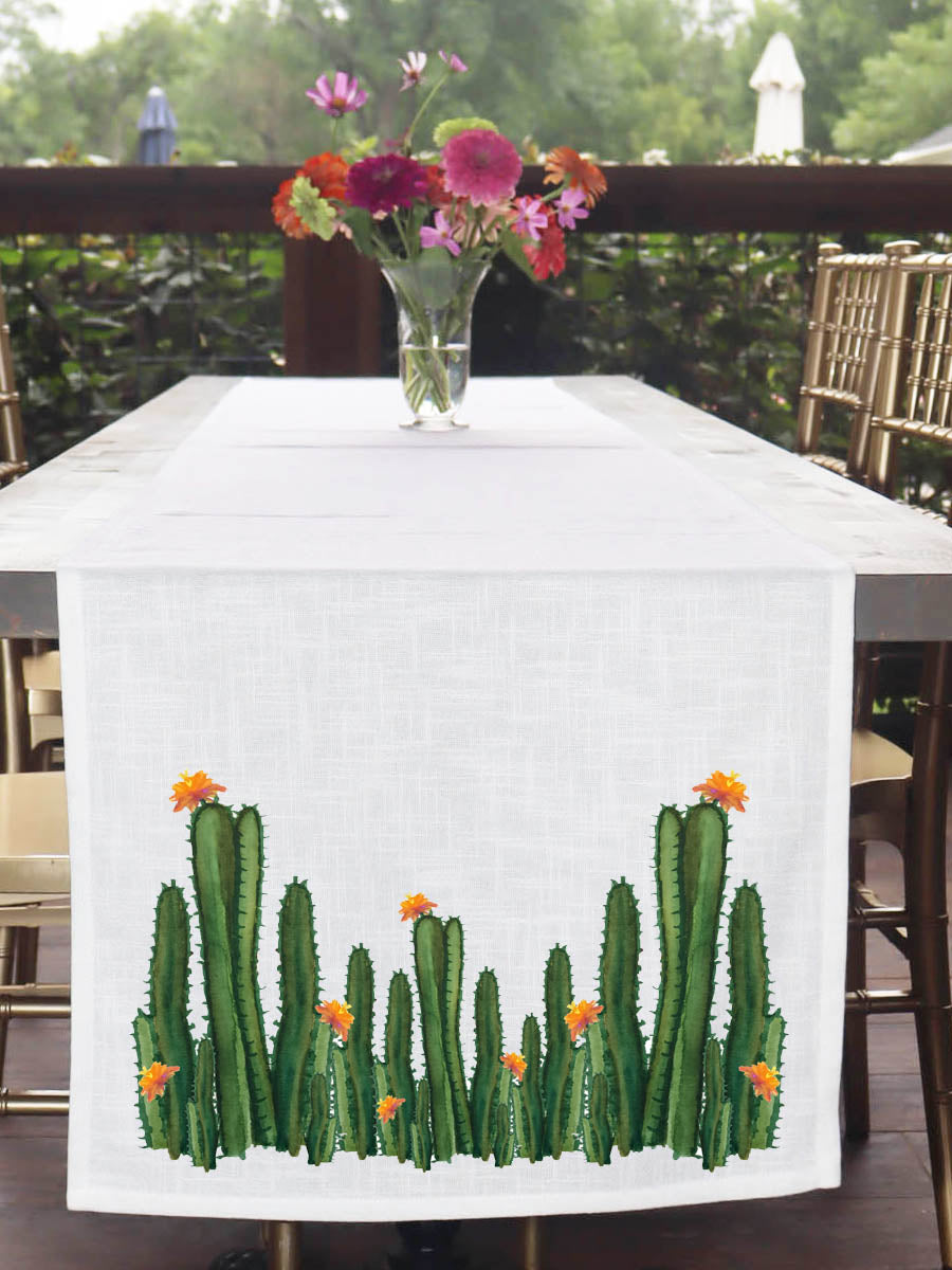 Tall Flowering Cacti Table Runner