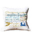 Adore Him White Square Pillow with Piping