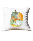 Pumkin Gourd Display White Square Pillow with Piping