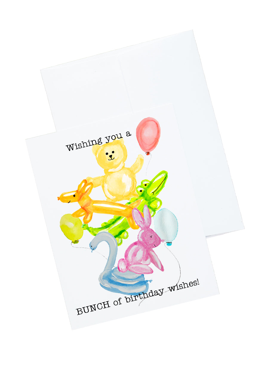 Balloon Animal Birthday Party Stationery and Notecard Set