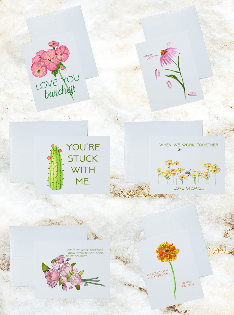Flowers Stationery Set and Notecard Set