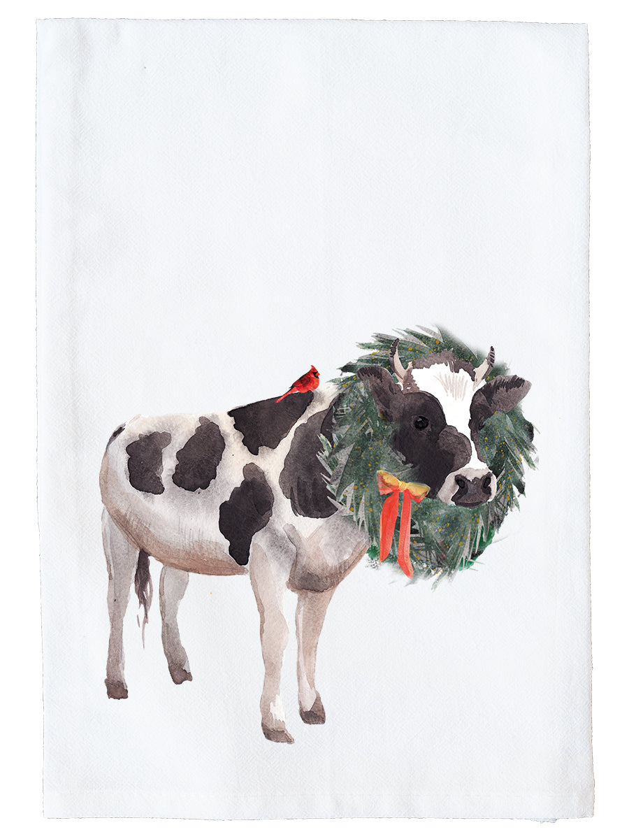 Christmas Cow Kitchen Towel