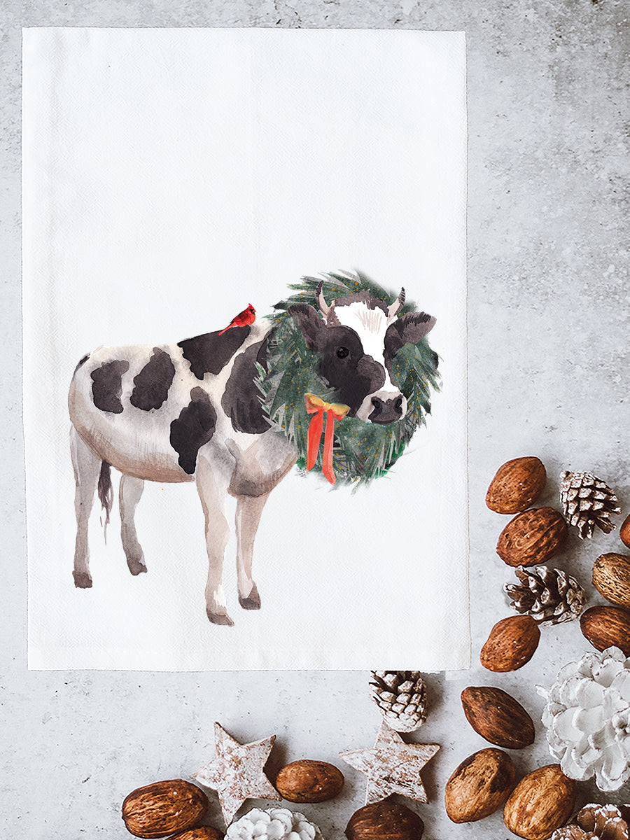 Christmas Cow Kitchen Towel