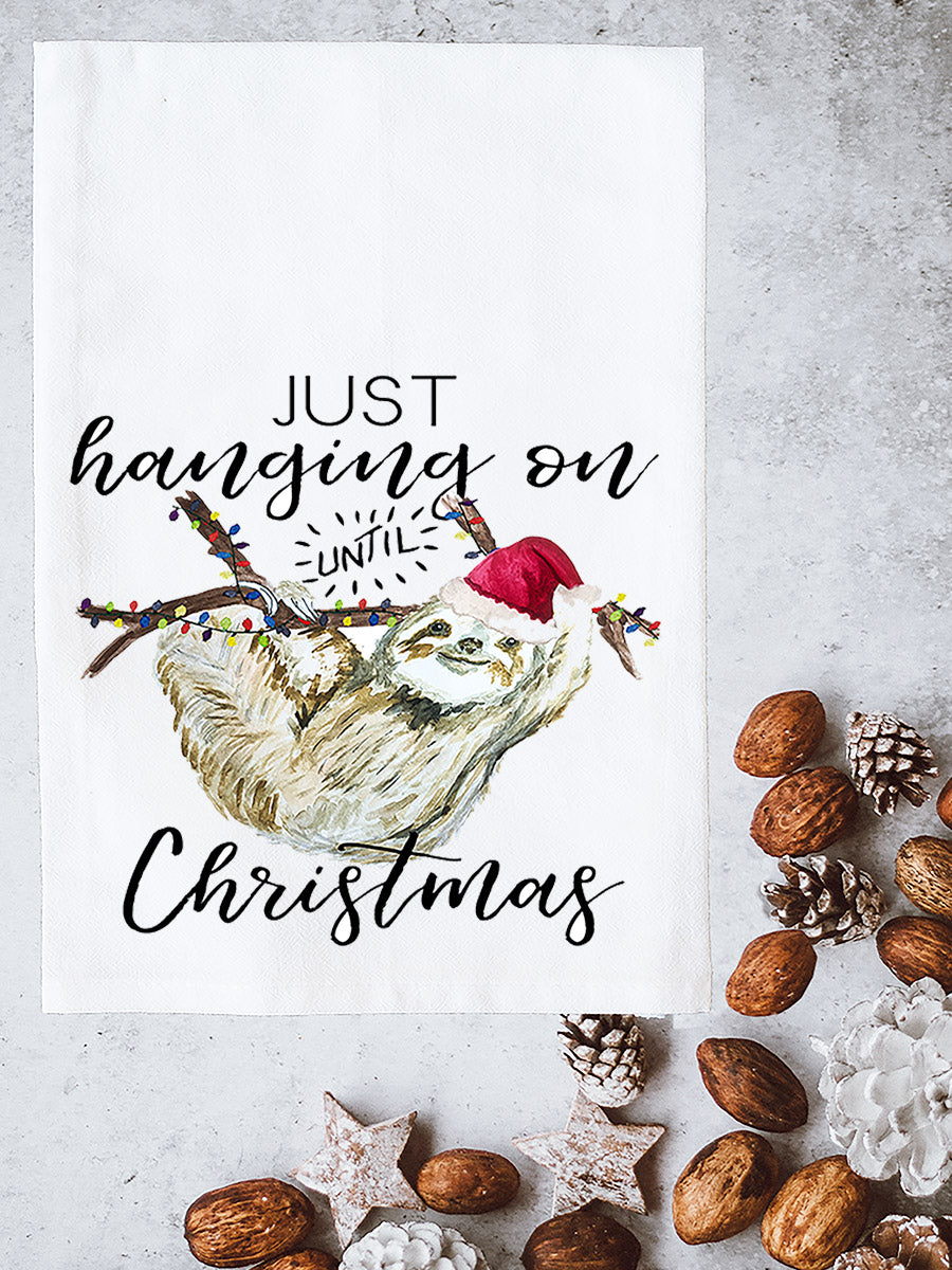 Hanging on till Christmas Kitchen Towel