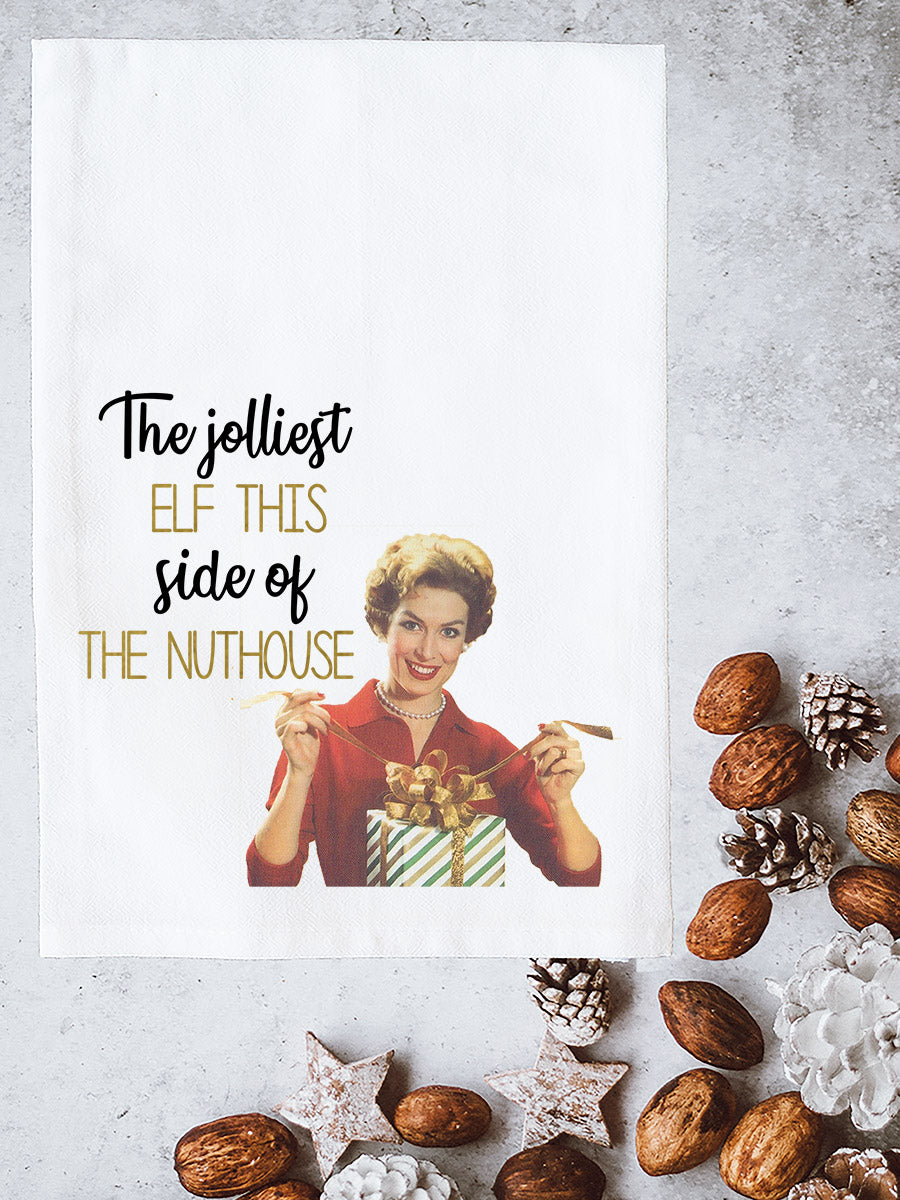 Jolliest Elf Kitchen Towel