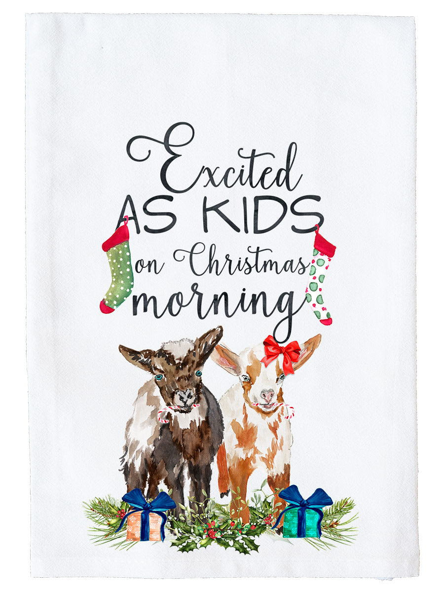 Kids on Christmas Morning Kitchen Towel