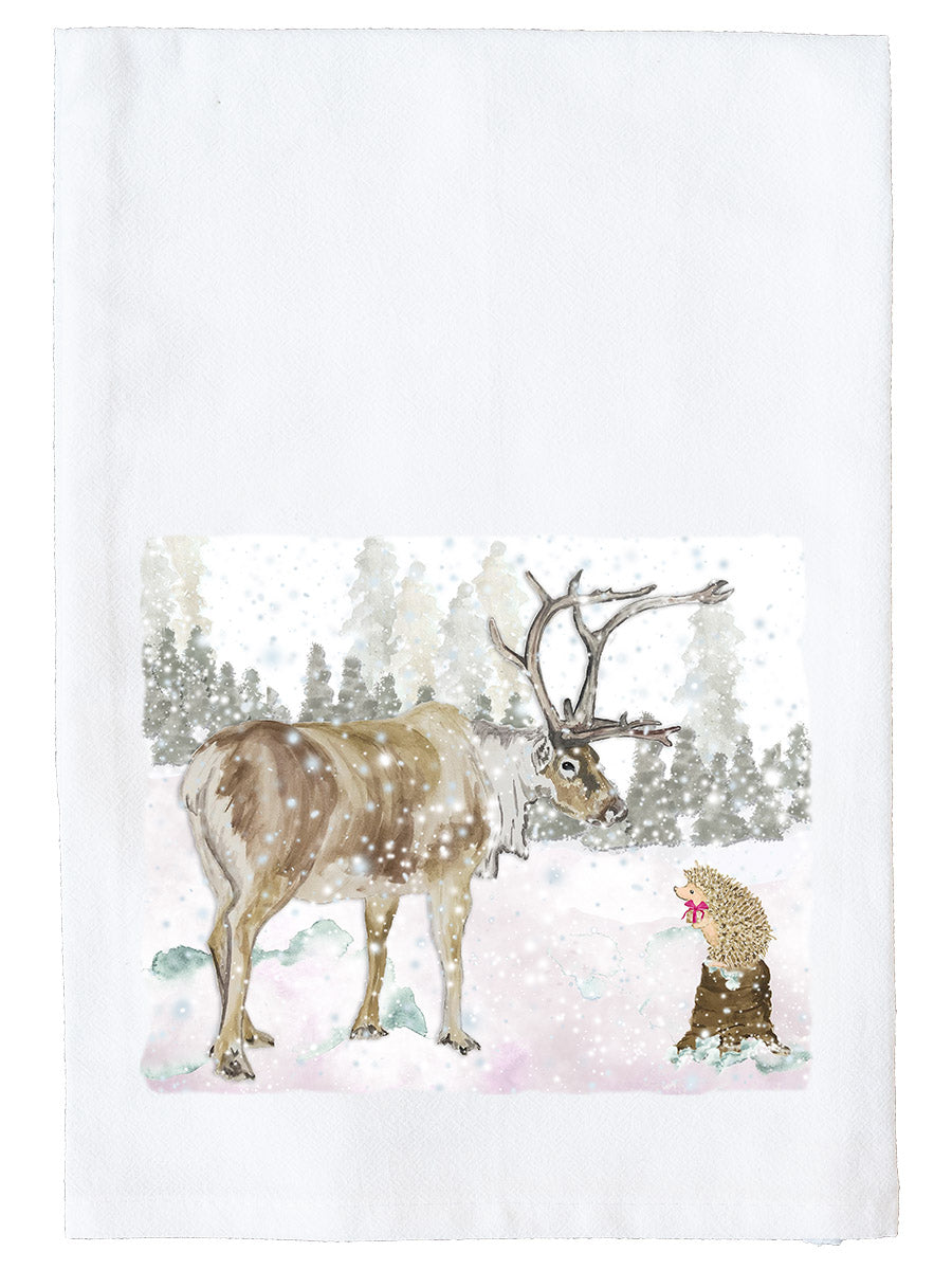 Reindeer and Hedgehog Kitchen Towel
