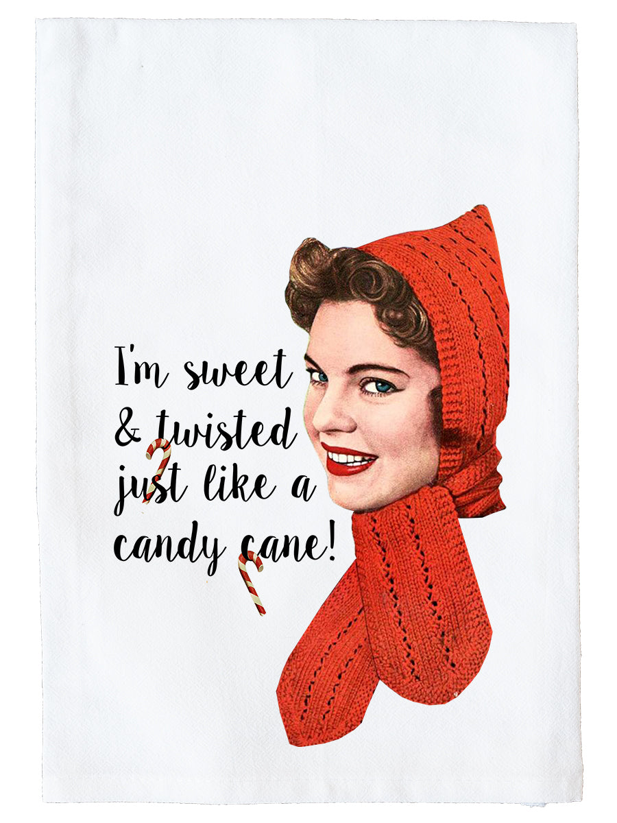 Sweet & Twisted Candy Cane Kitchen Towel