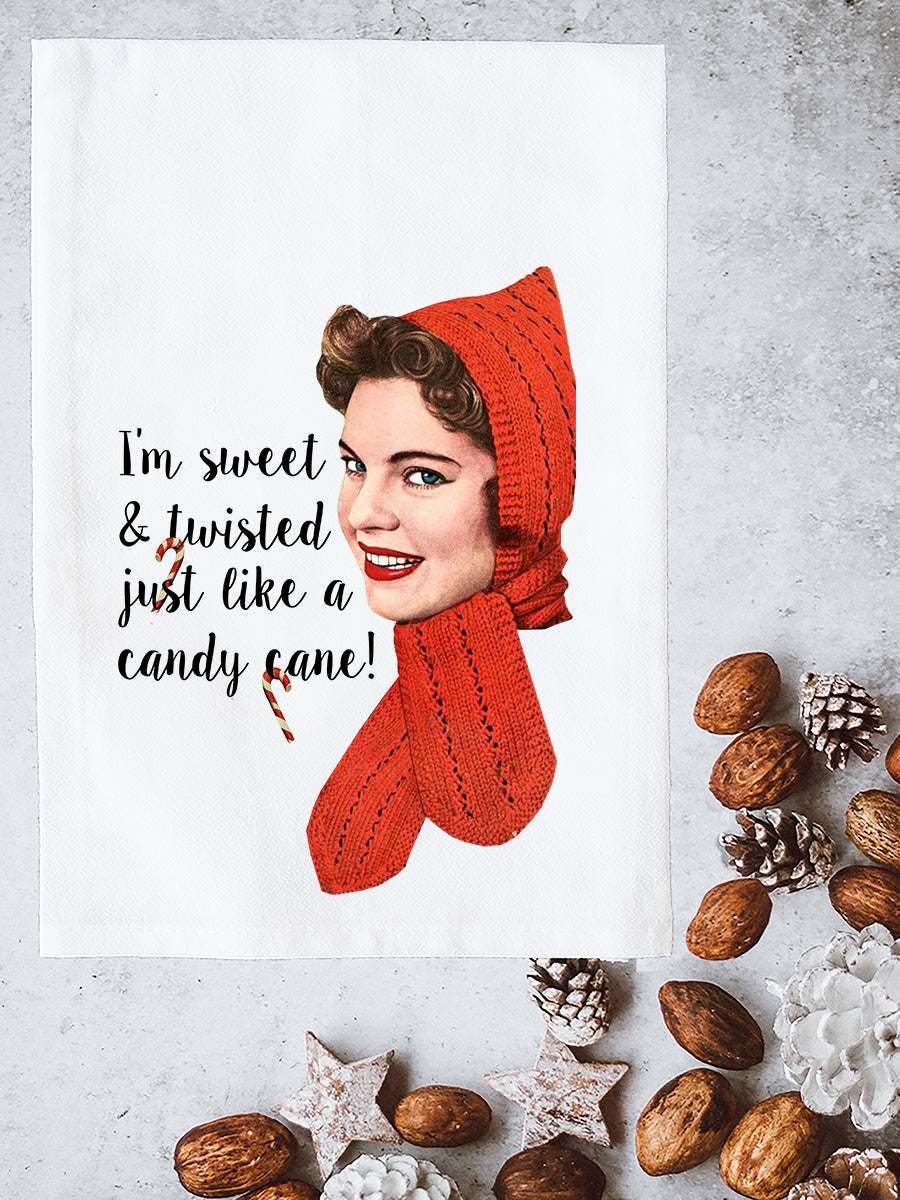 Sweet & Twisted Candy Cane Kitchen Towel
