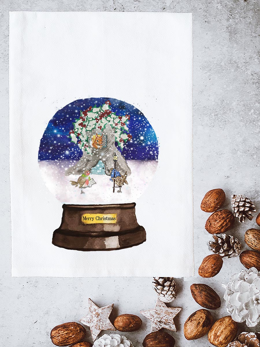 Snow Globe Birds Kitchen Towel