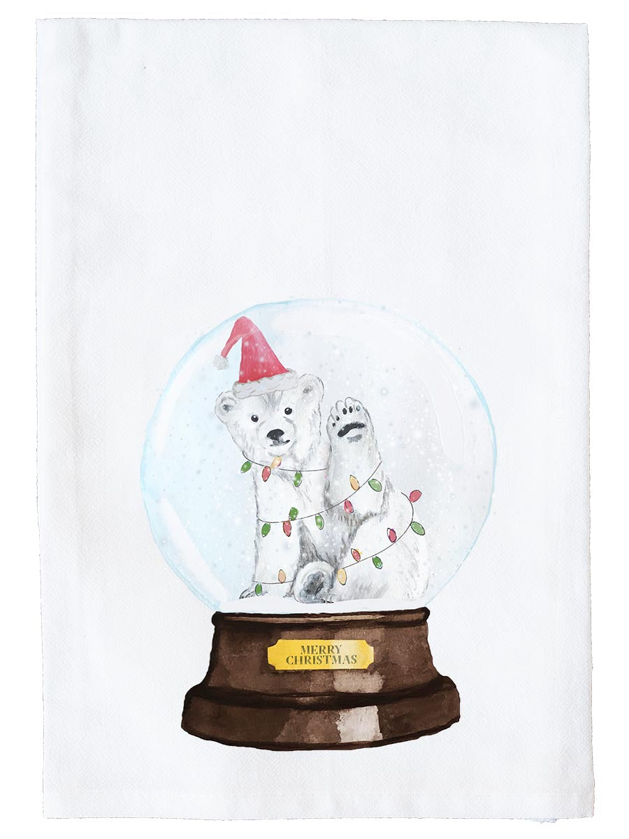 Snow Globe Polar Bear Kitchen Towel
