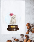 Snow Globe Cat Kitchen Towel