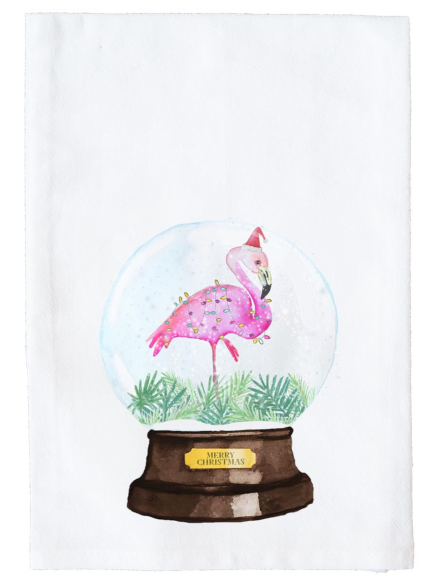 Snow Globe Flamingo Kitchen Towel