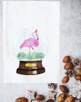 Snow Globe Flamingo Kitchen Towel