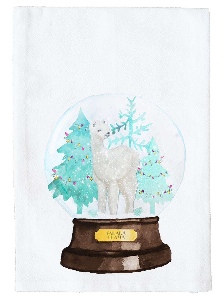 Snow Globe Llama Kitchen Towel