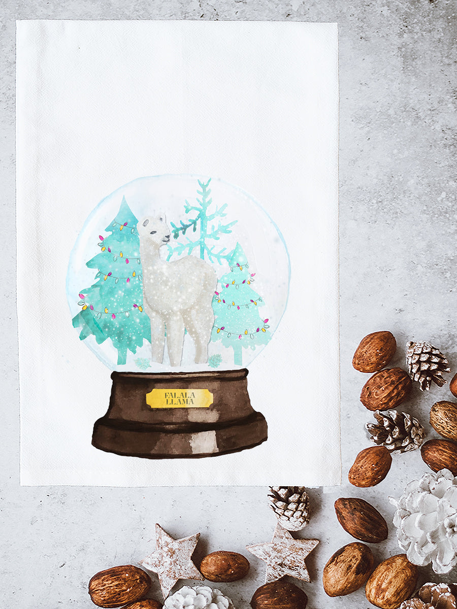 Snow Globe Llama Kitchen Towel