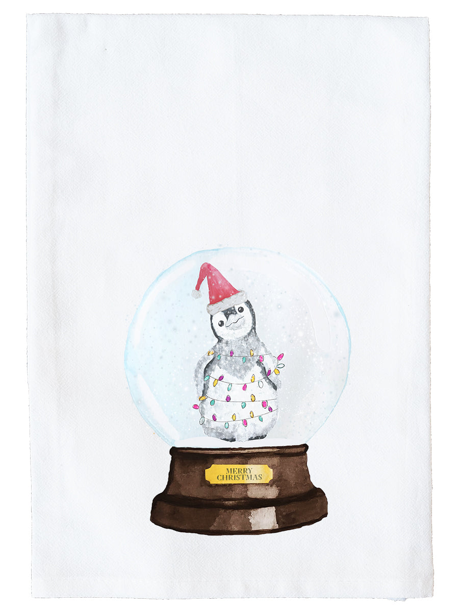 Snow Globe Penguin Kitchen Towel