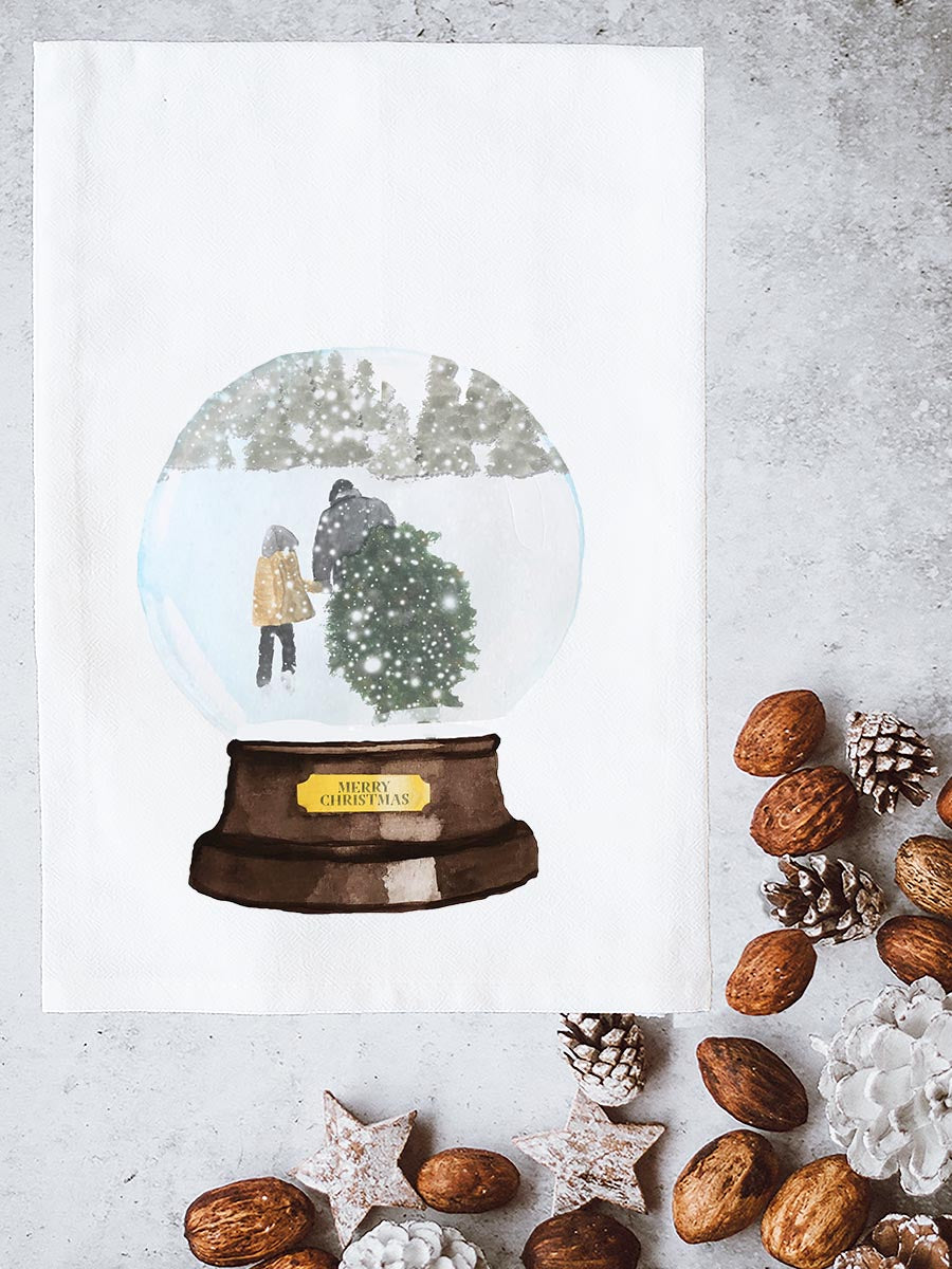 Snow Globe Tree Kitchen Towel