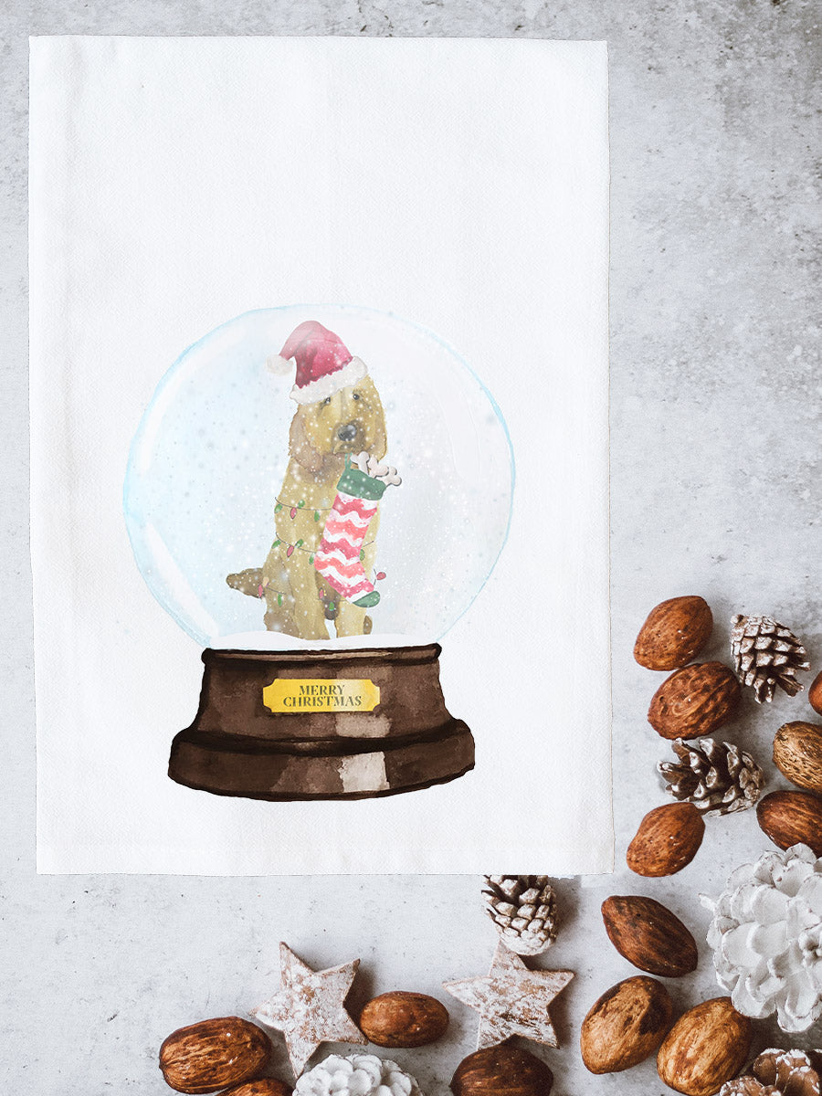 Snow Globe Dog Kitchen Towel