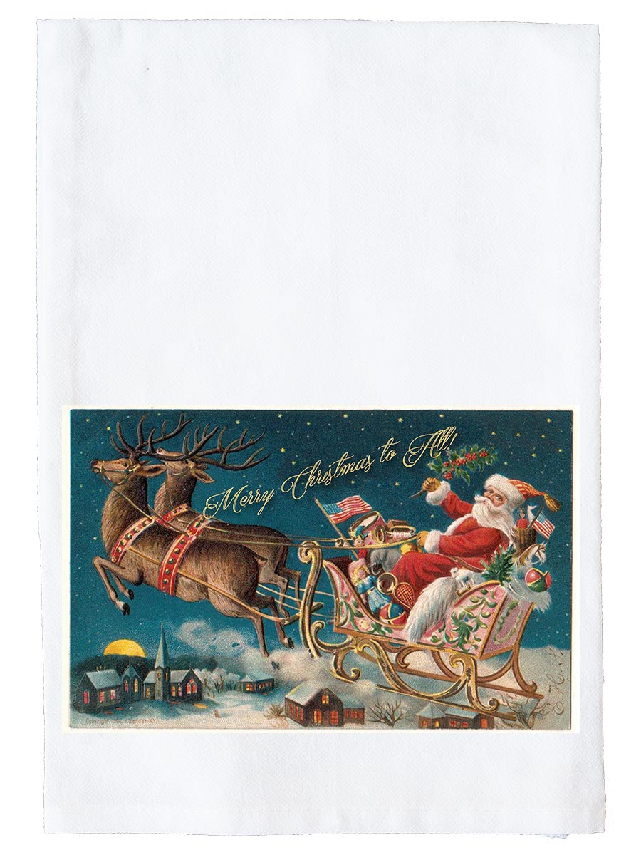 Santa's Sleigh Kitchen Towel