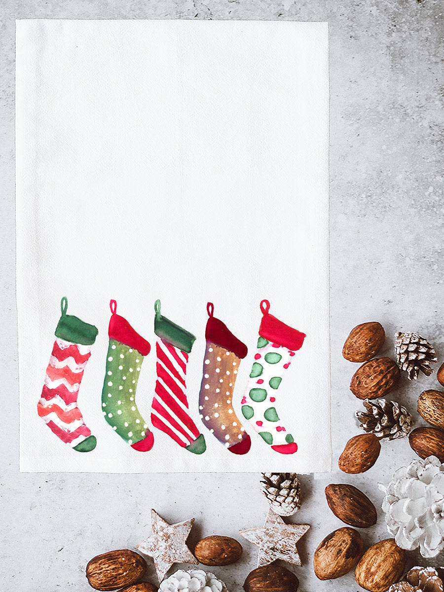 Stockings In A Row Kitchen Towel