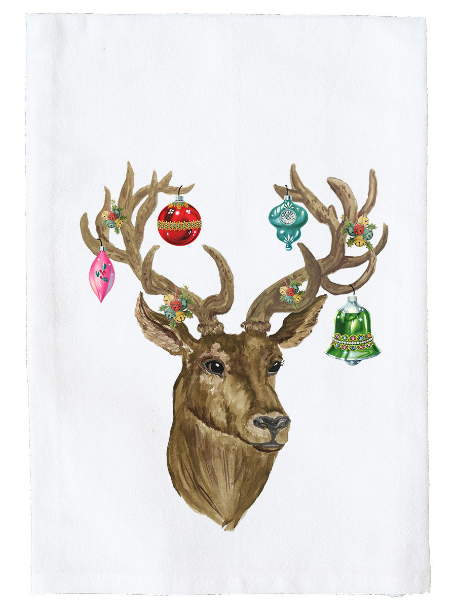 Stag With Ornaments Kitchen Towel
