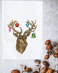 Stag With Ornaments Kitchen Towel