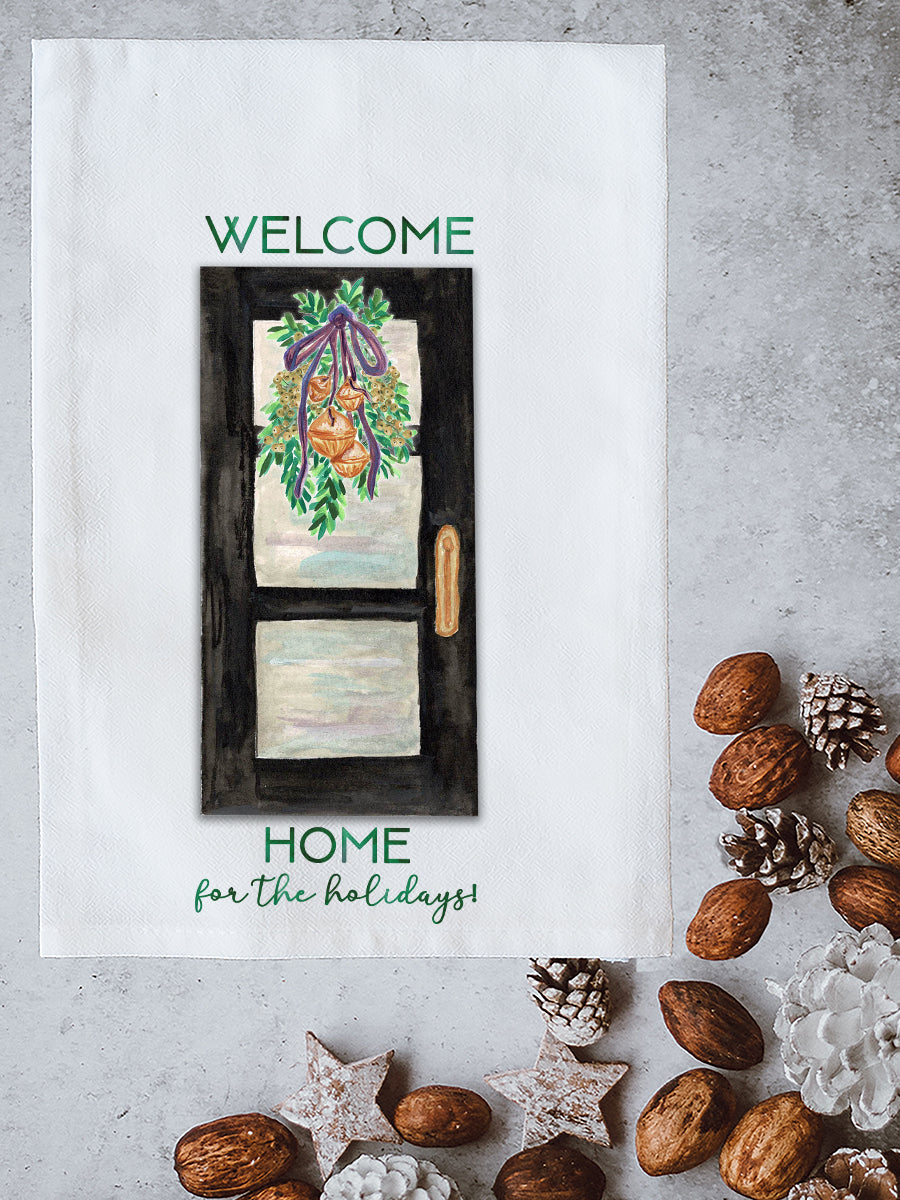 Home for the Holidays Modern Door Kitchen Towel