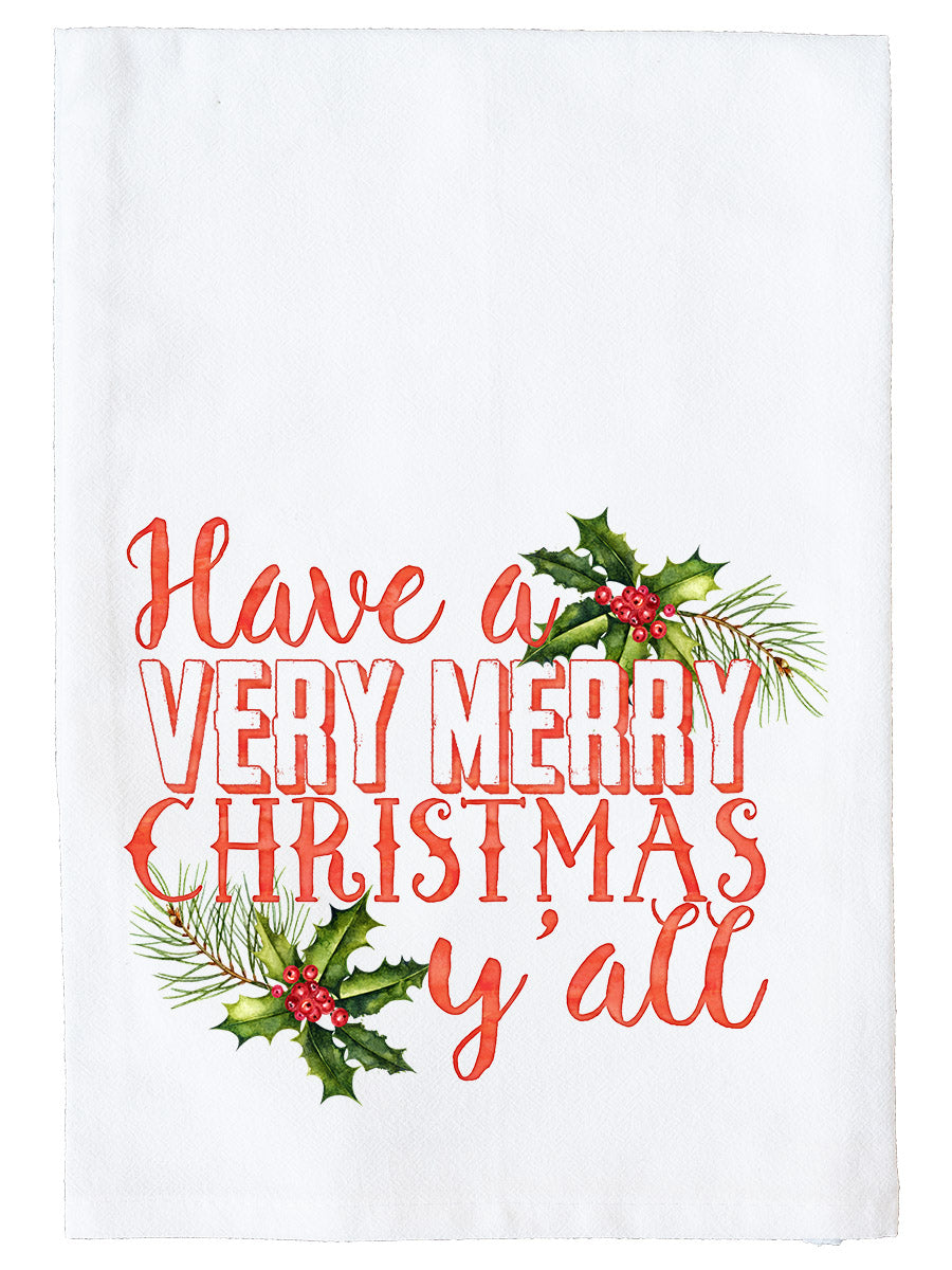 Merry Christmas Y'all Kitchen Towel