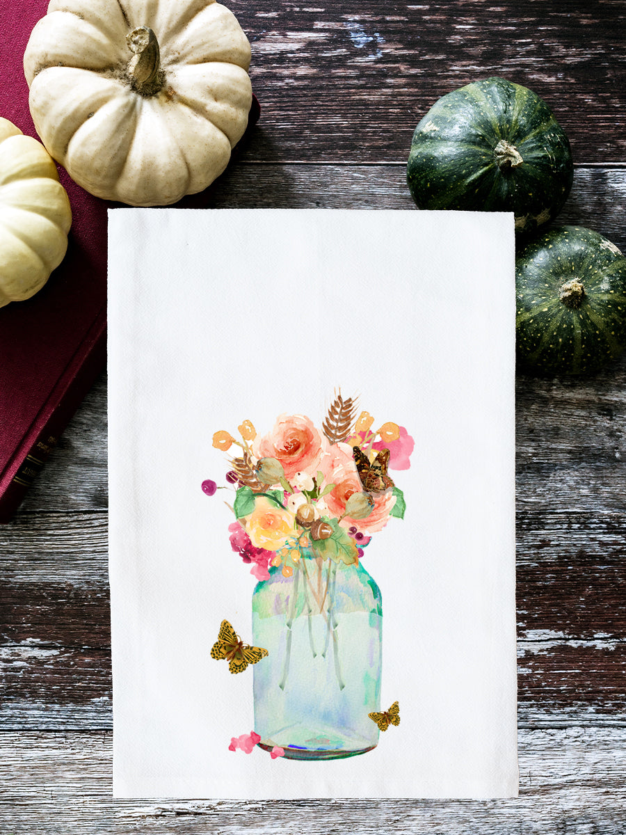 Fall Mason Jar Kitchen Towel