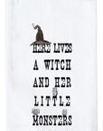 A Witch and Her Little Monsters Kitchen Towel