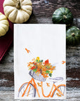 Fall Bike With Basket Kitchen Towel