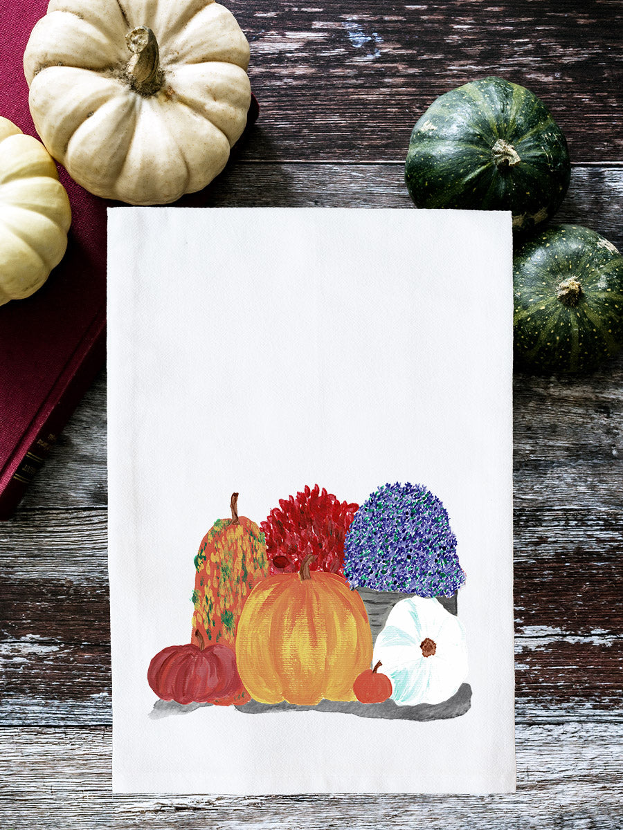 Pumpkins and Mums Kitchen Towels