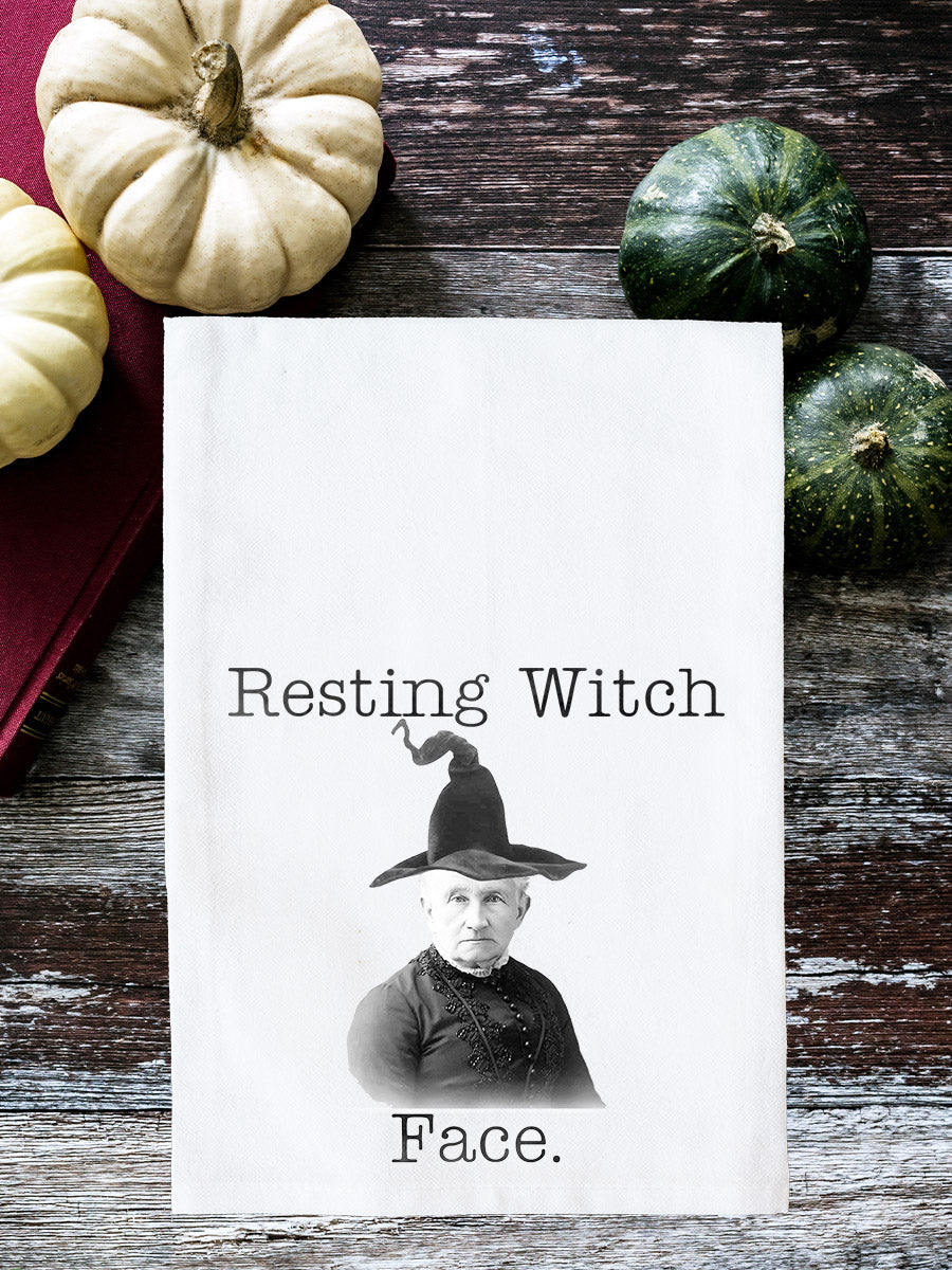 Resting Witch Face Kitchen Towel