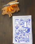 Blue Dog Collage Kitchen Towel