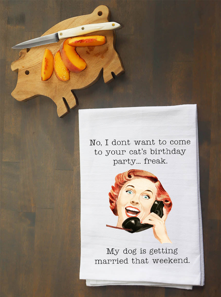 Cat's Birthday Party Kitchen Towel