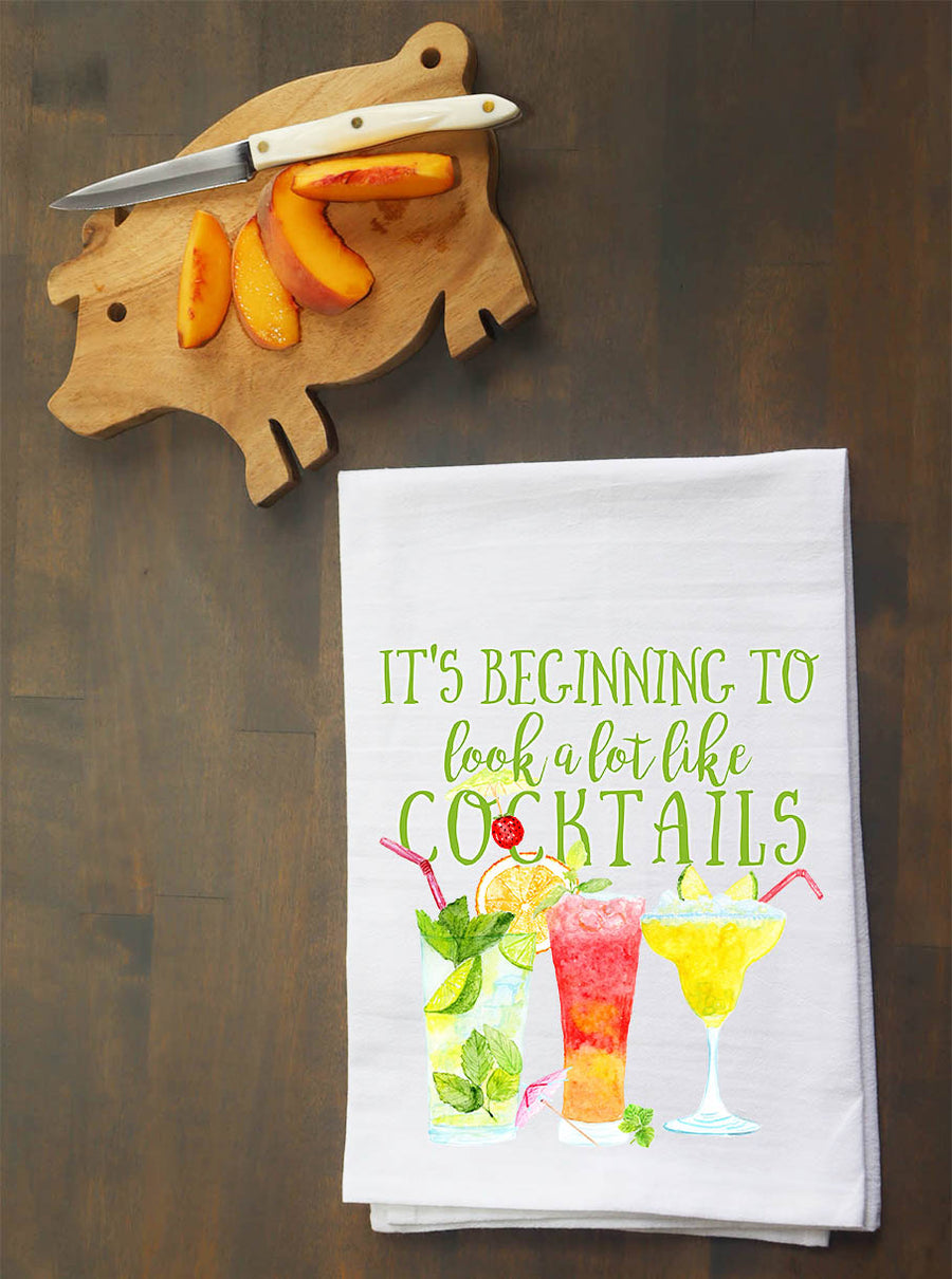 It's Beginning to Look a Lot Like Cocktails Kitchen Towel