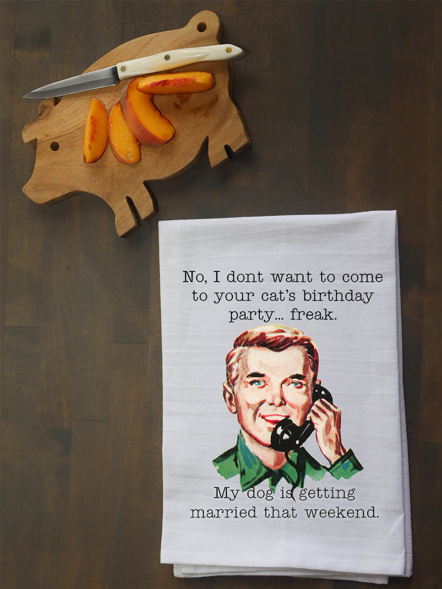 Cat's Birthday Party Kitchen Towel