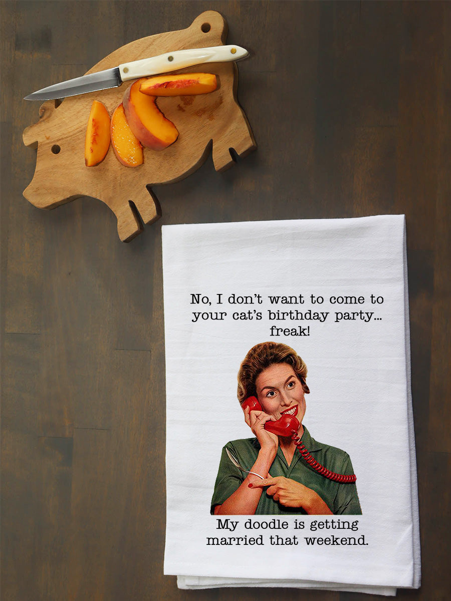 Doodle Getting Married Kitchen Towel