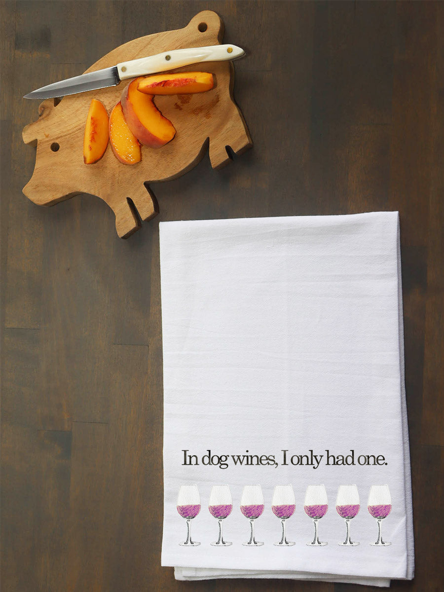 Dog Wine Red Kitchen Towel