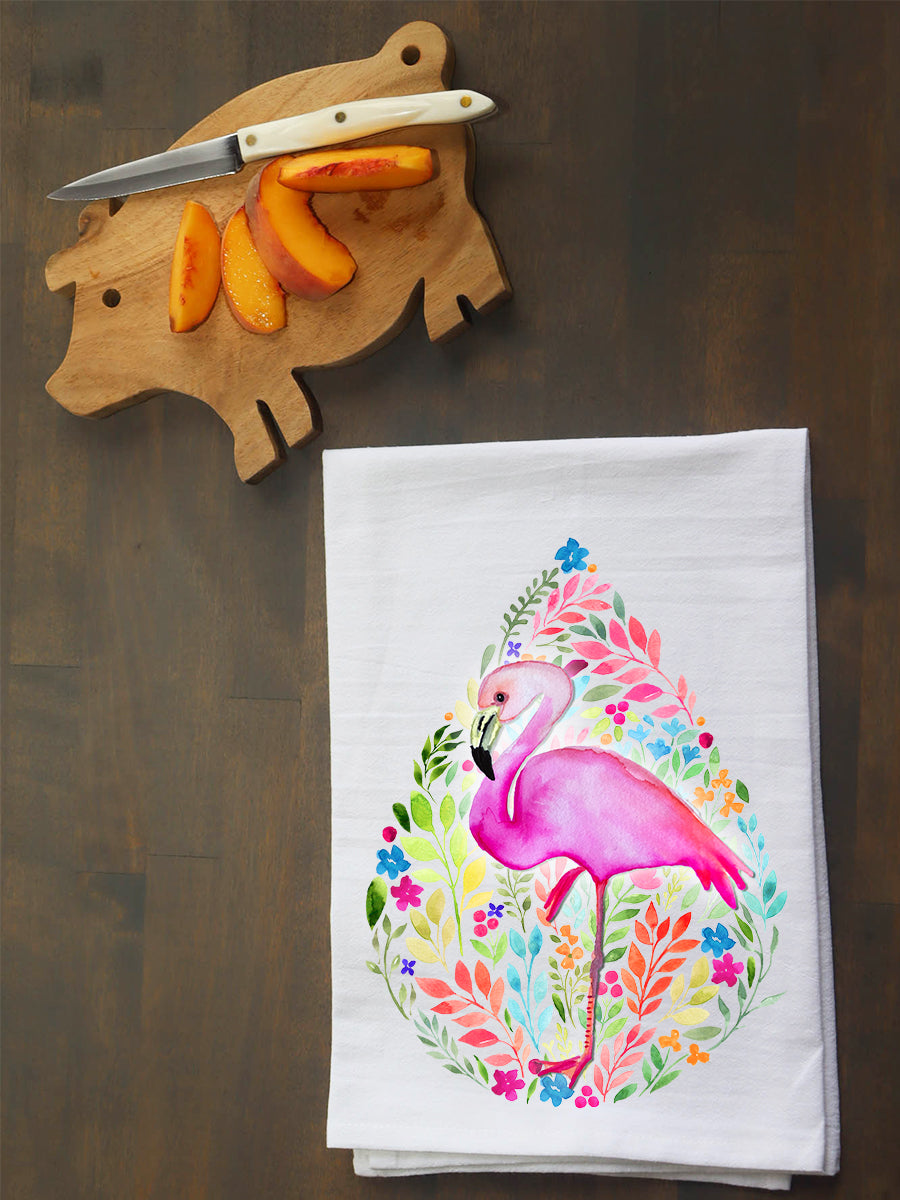 Floral Flamingo Kitchen Towel