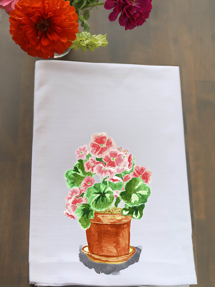 Geraniums Pot Kitchen Towel