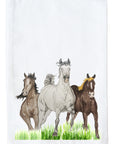 Horses Running Grass Kitchen Towel