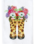 Leopard Rubber Boots Floral Kitchen Towels