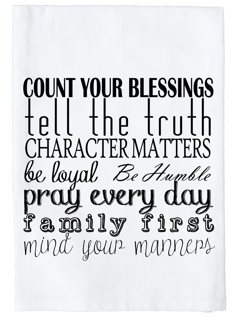 Count Your Blessings | Mind Your Manners Kitchen Towel