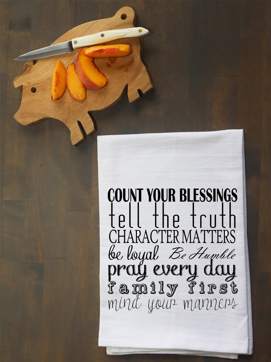 Count Your Blessings | Mind Your Manners Kitchen Towel