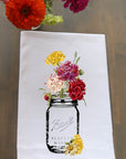 Floral Mason Jar Kitchen Towel
