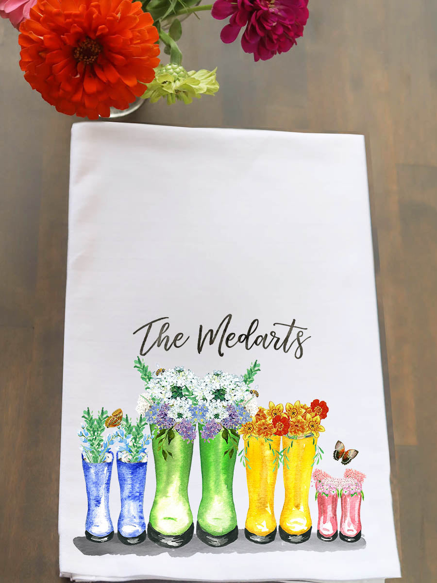 Multi Flower Boots Kitchen Towel
